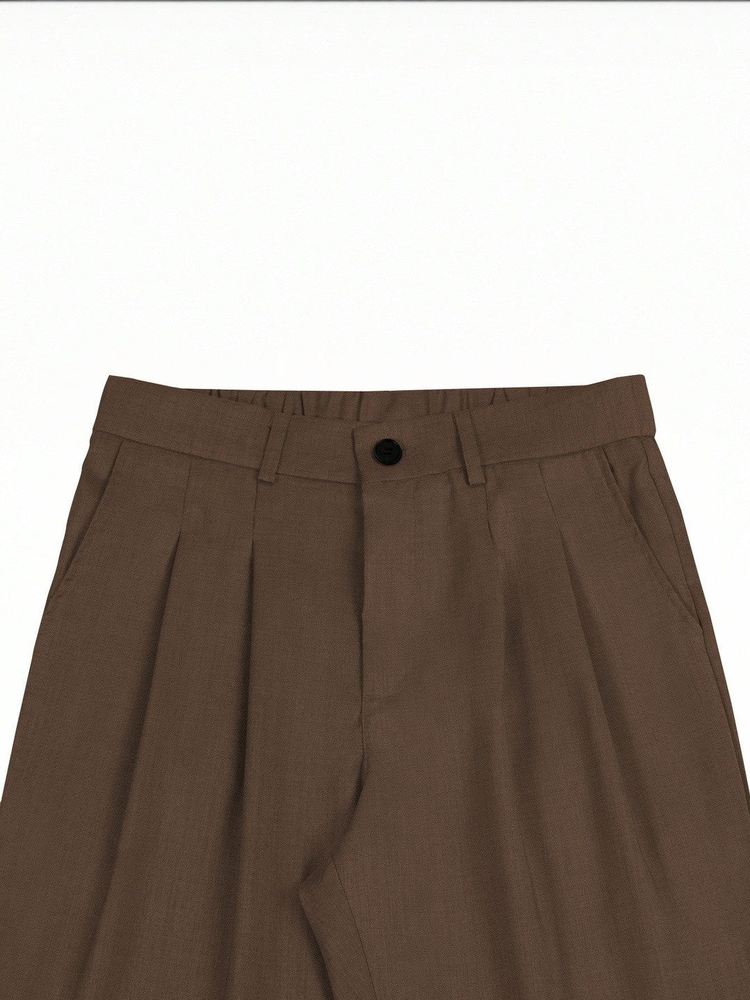 Men's Premium Wide-Leg Pleated Trousers – Coffee Brown
