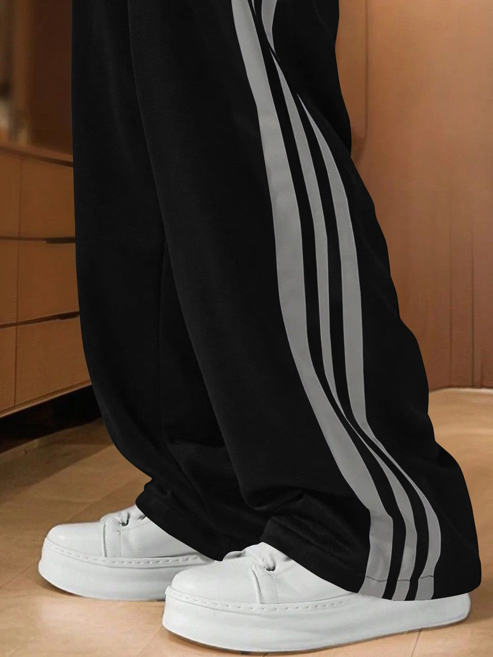 Men's Oversized Striped Track Lower