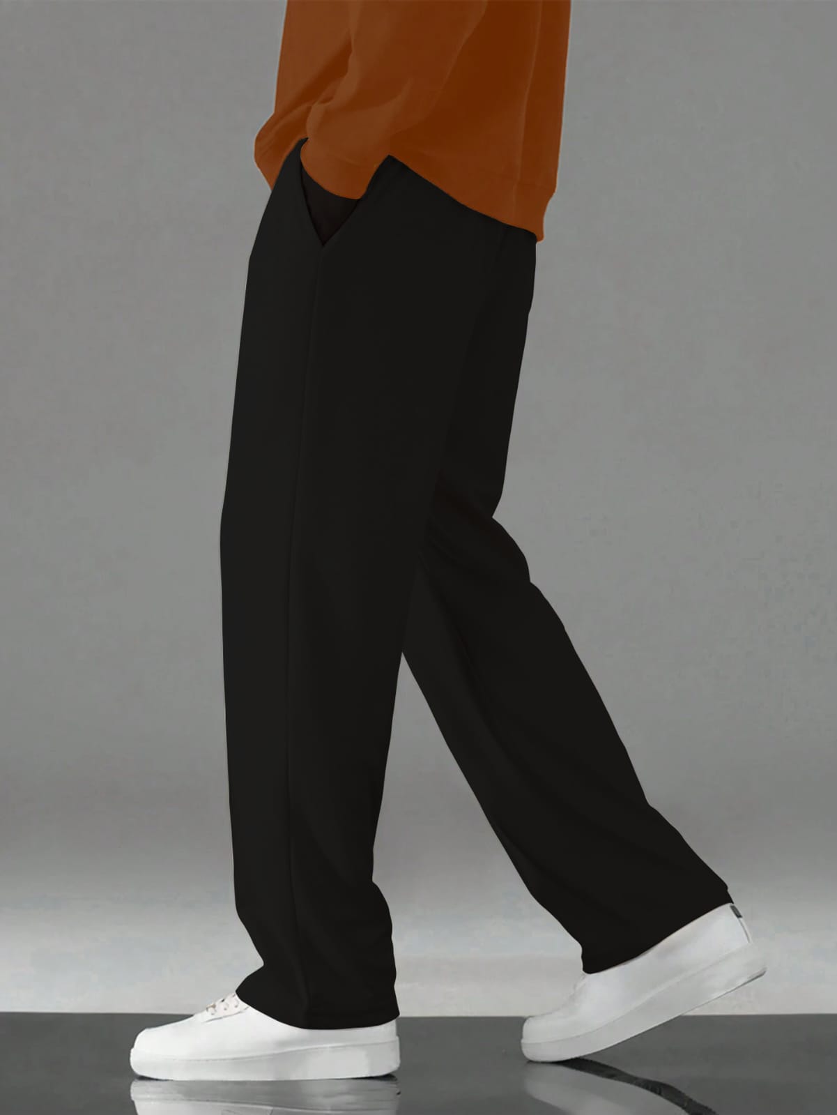 Men's Essential Black Relaxed-Fit Trousers