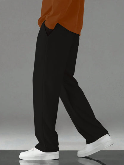 Men's Essential Black Relaxed-Fit Trousers