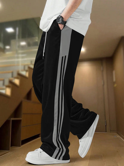 Men's Oversized Striped Track Lower